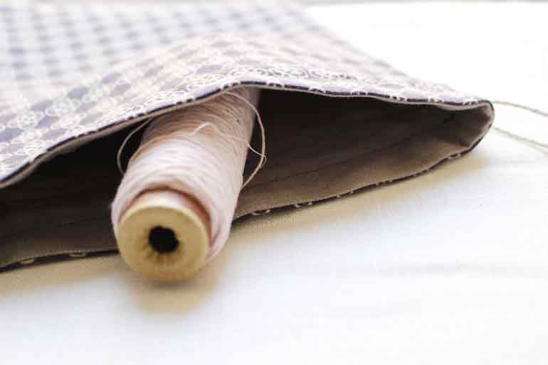 リネンプリントルールー<br />巾着セットマルベリー